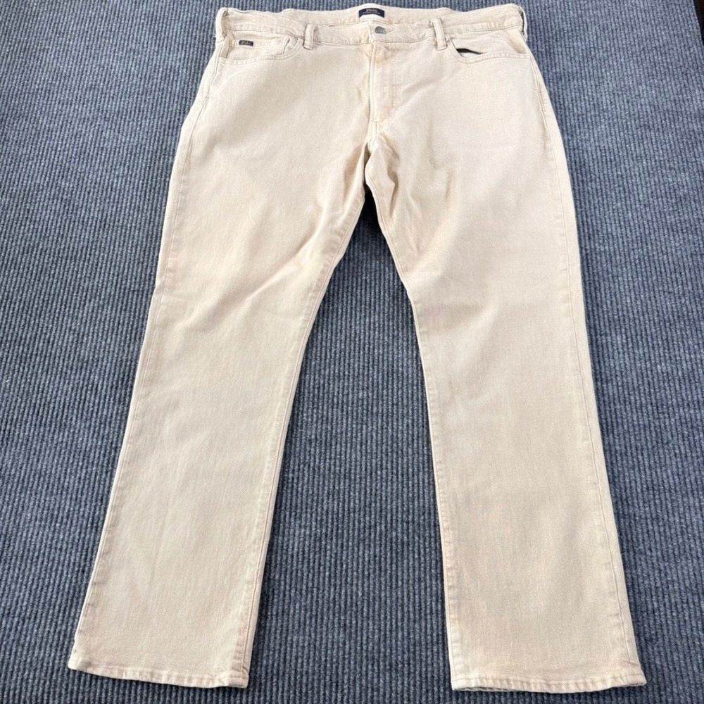 Polo Ralph Lauren Varick Slim Straight Jeans 40x30 Tan Khaki Denim 710684164